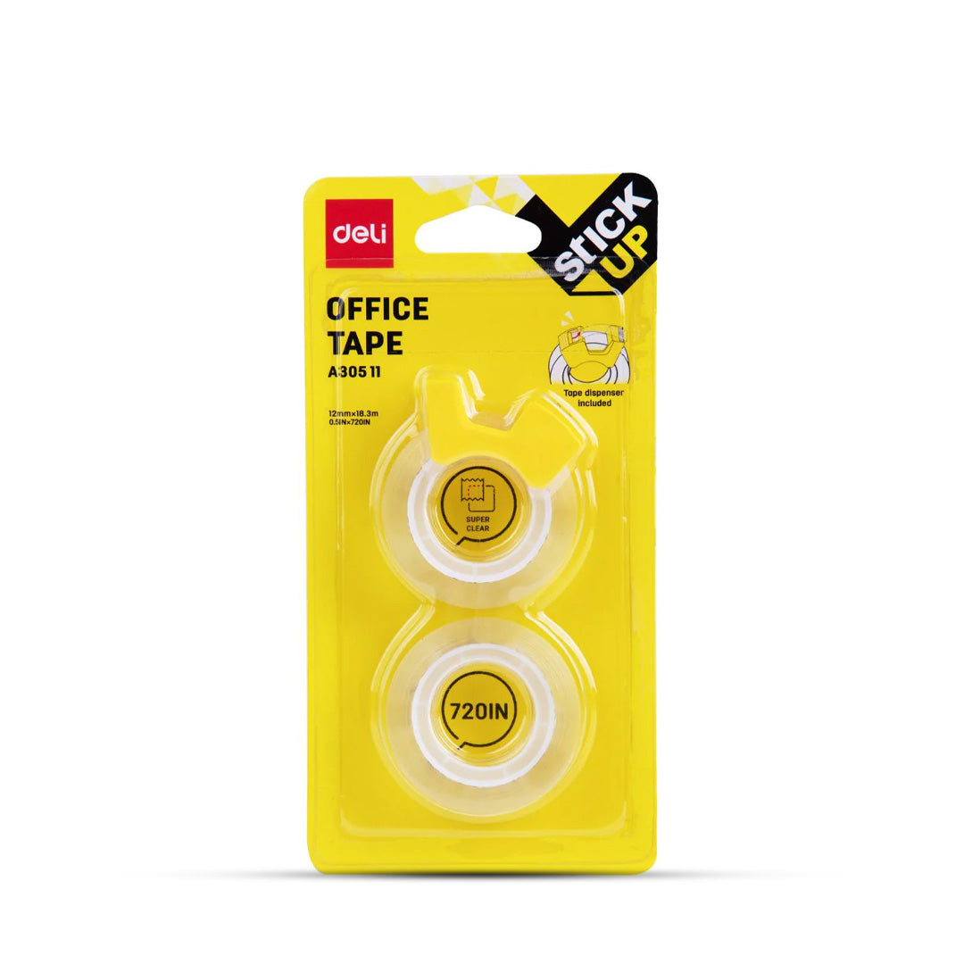 Deli Clear Office Tape With Dispenser
