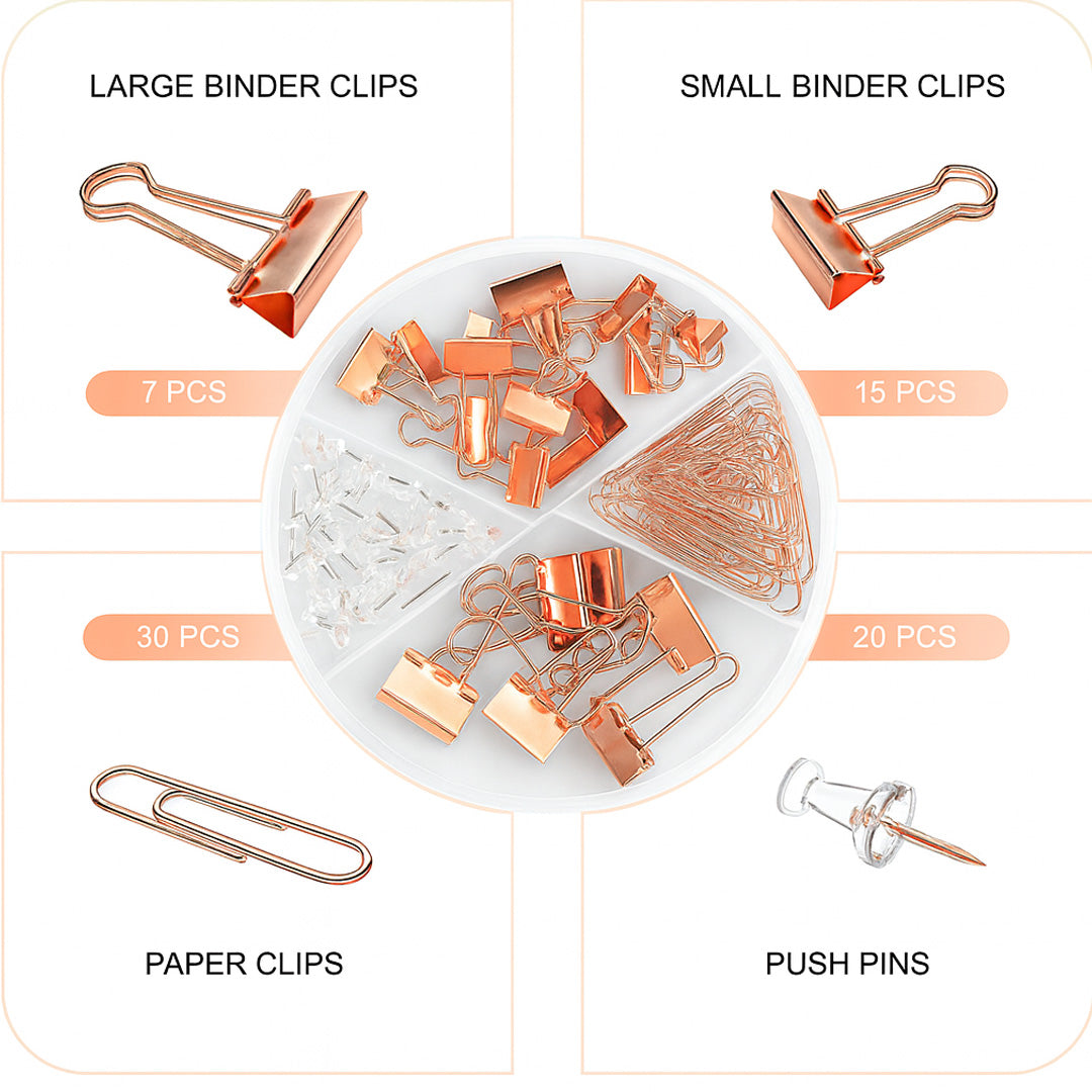 Deli Essentials Rose Gold Edition Desk Accessories Set