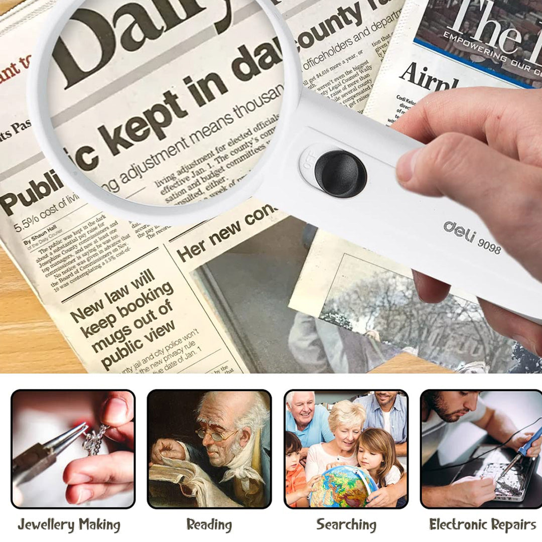 Deli Magnifying Glass With LED Light