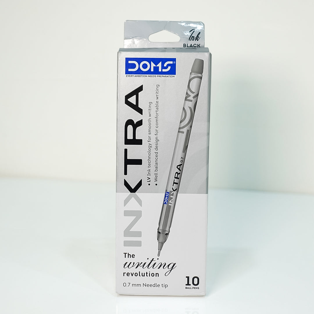 Doms Inxtra 0.7mm Needle Tip Ball Point Pen-Pack of 10