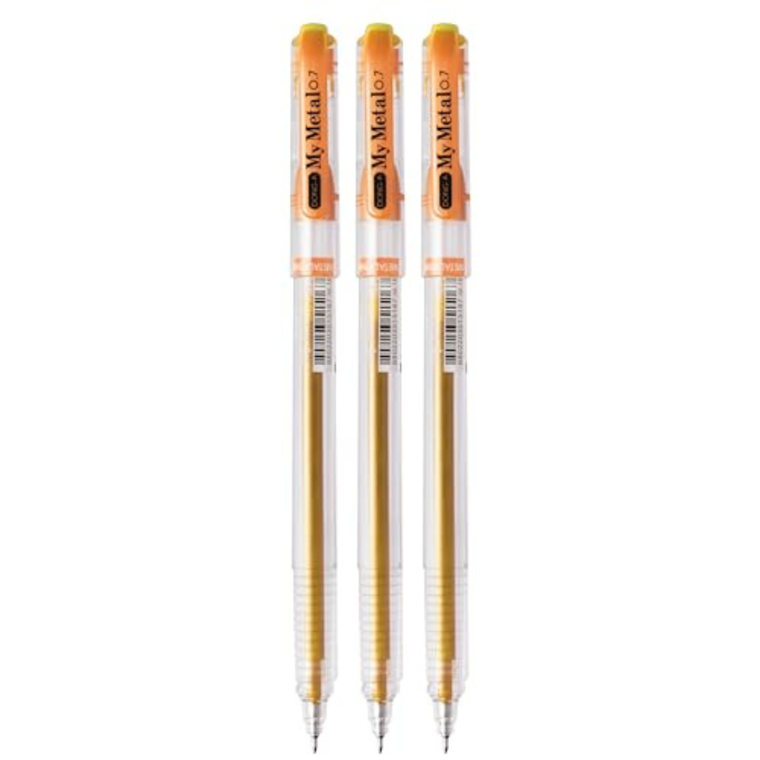 Dong-A Metallic Gel Pen 0.7mm Gold For Black & Dark Papers