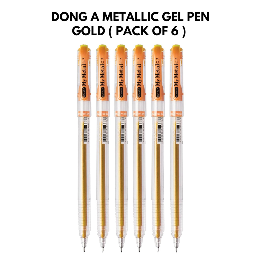 Dong-A Metallic Gel Pen 0.7mm Gold For Black & Dark Papers