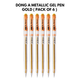 Dong-A Metallic Gel Pen 0.7mm Gold For Black & Dark Papers