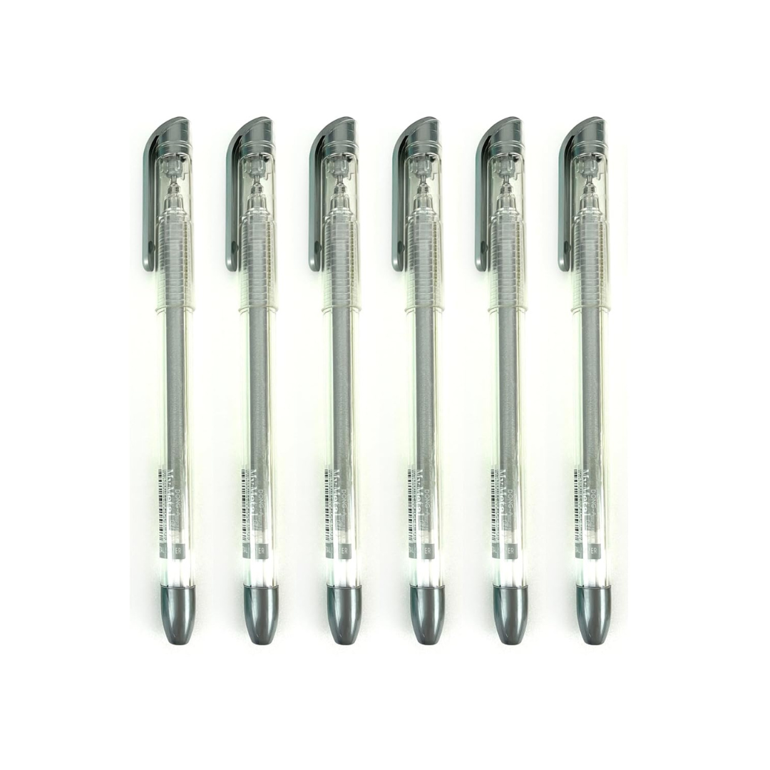 Dong-A Metallic Gel Pen 0.7mm Silver For Black & Dark Papers