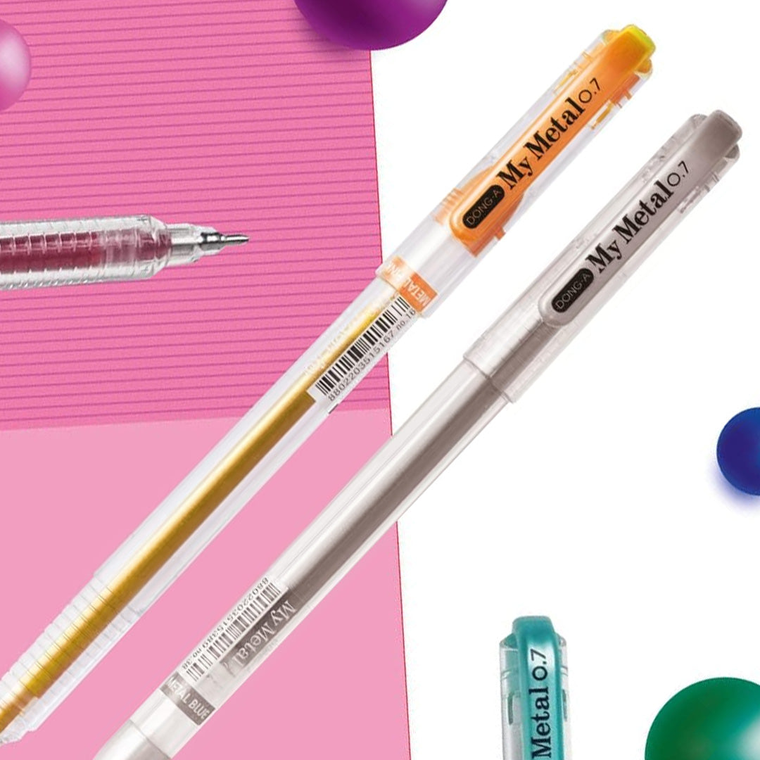 Dong-A 0.7mm Metallic Gel Pen Set