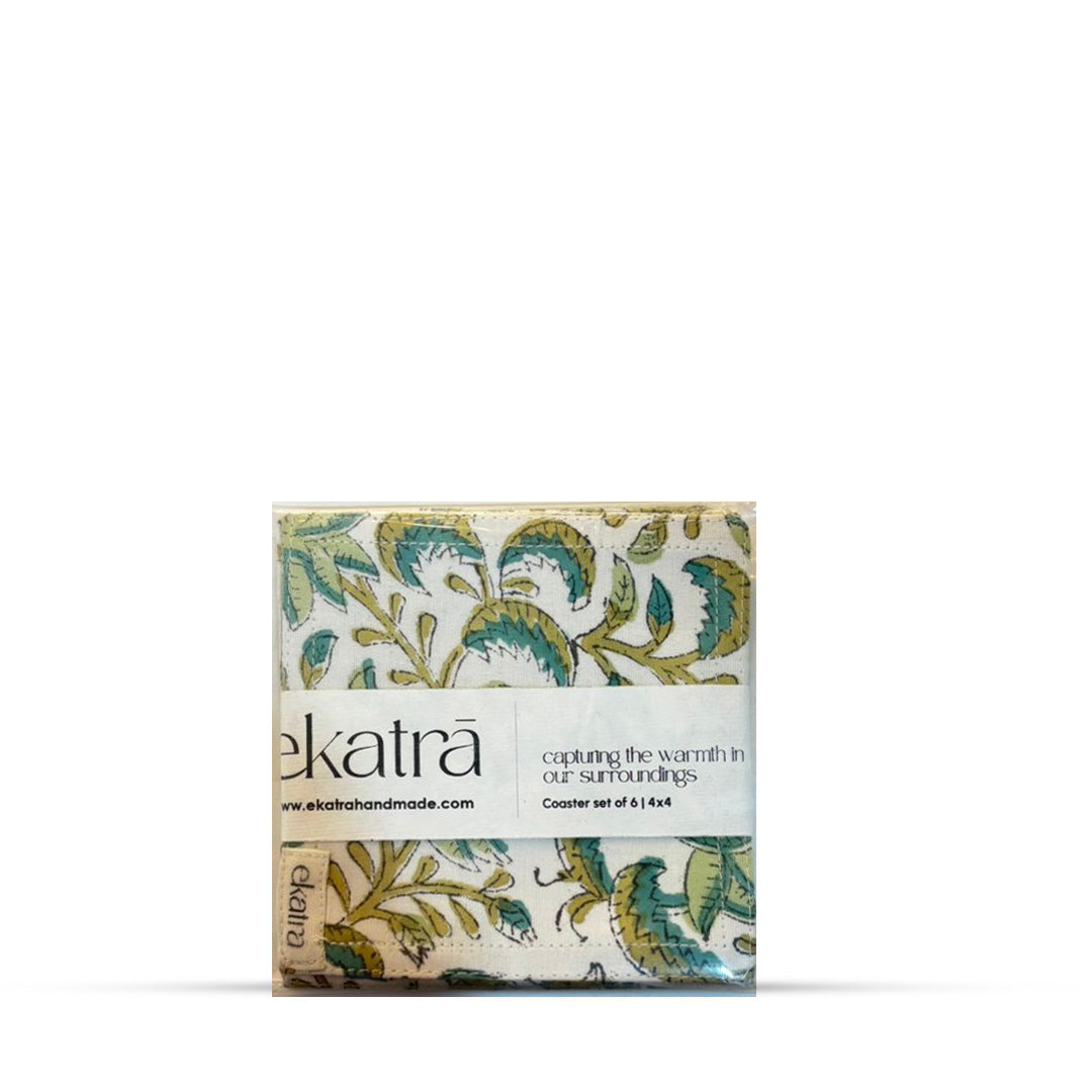 Ekatra Cotton Cloth Assorted Coasters Set