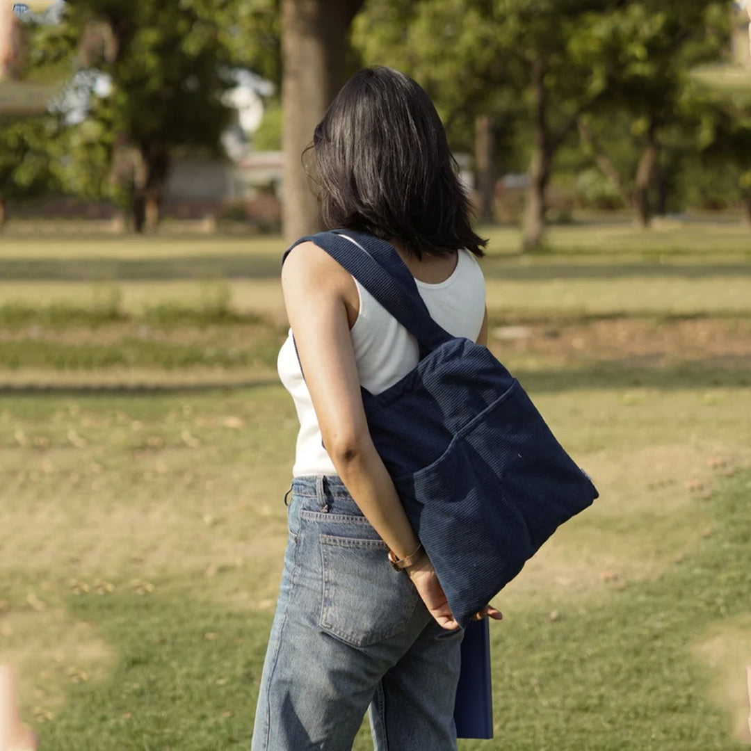 Ekatra Minimalist Corduroy Day Tote