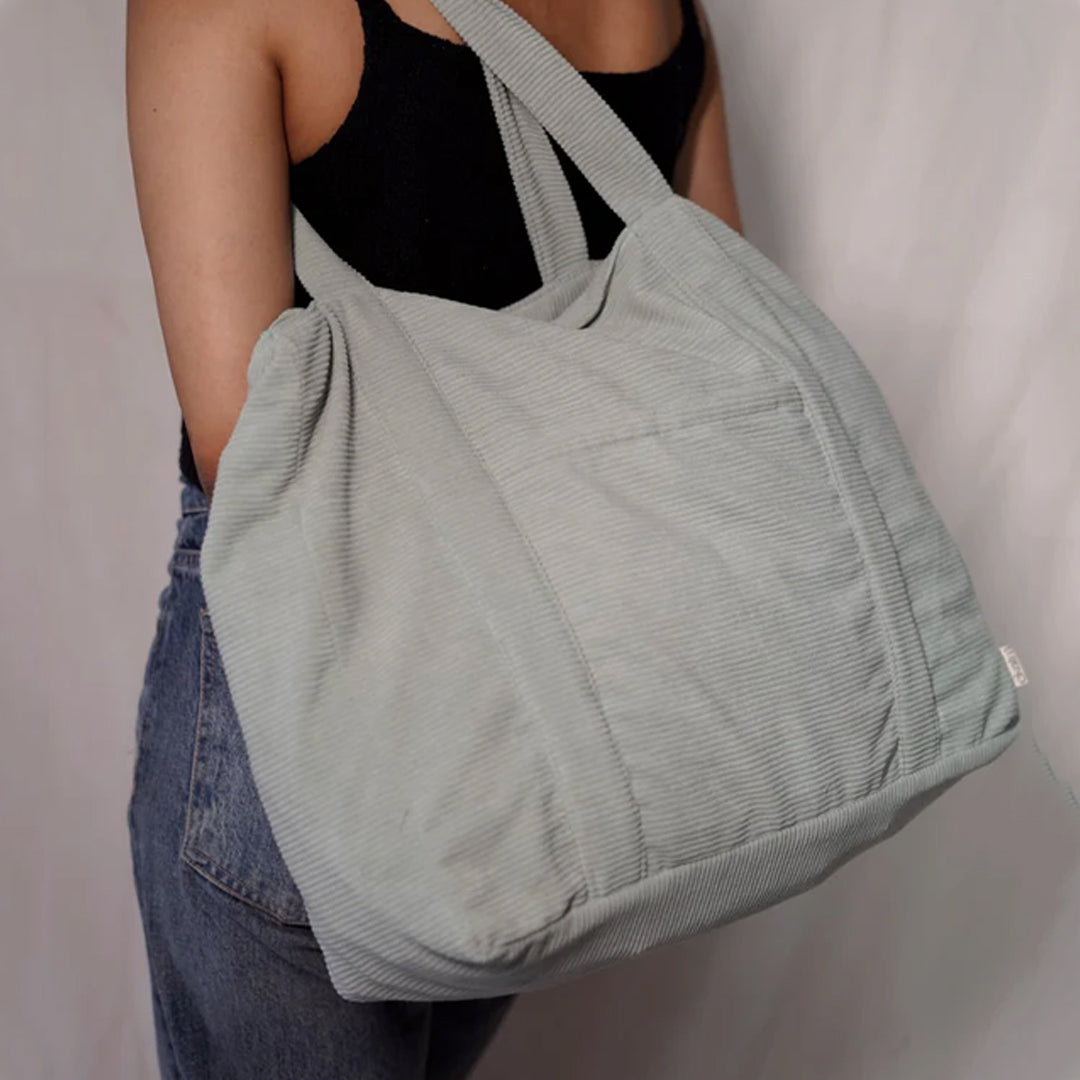 Ekatra Minimalist Corduroy Shoppers Tote