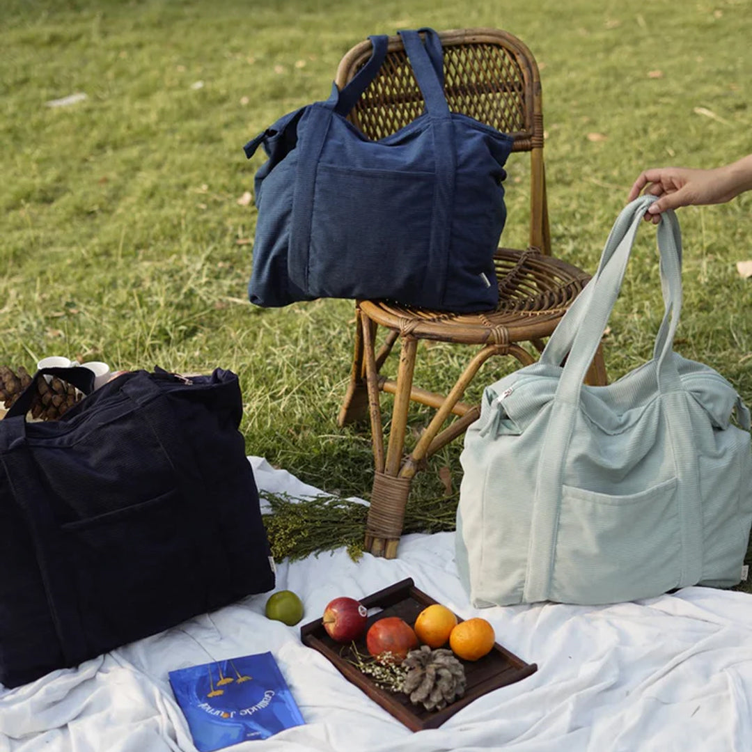 Ekatra Minimalist Corduroy Shoppers Tote