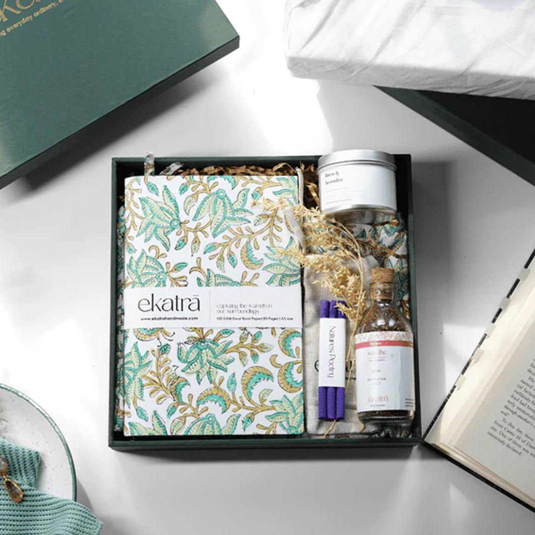 Ekatra The Ritual Collection Limited Edit-Teal Floral