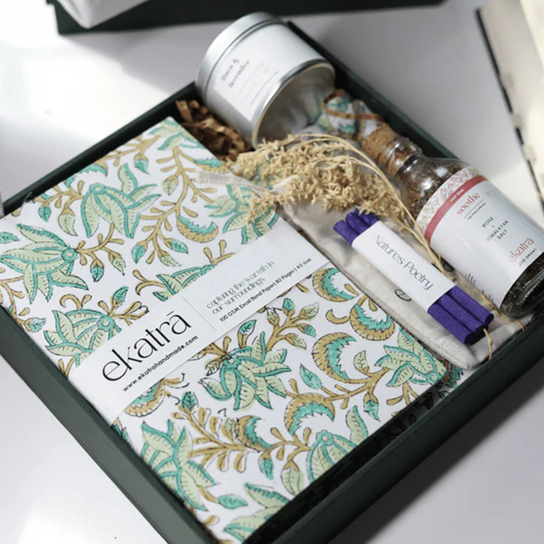 Ekatra The Ritual Collection Limited Edit-Teal Floral