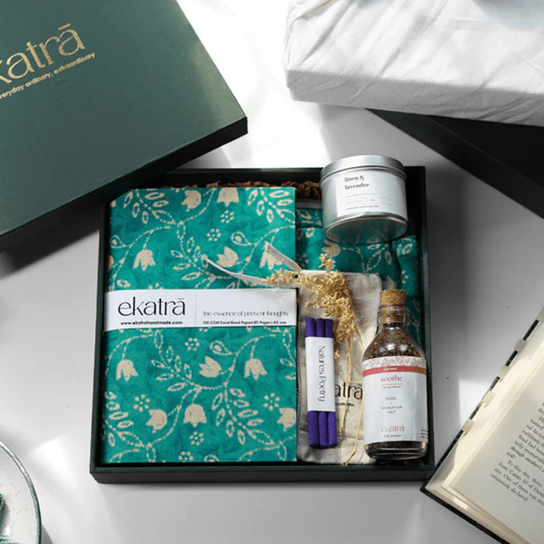 Ekatra The Ritual Collection Limited Edit-Teal Floral