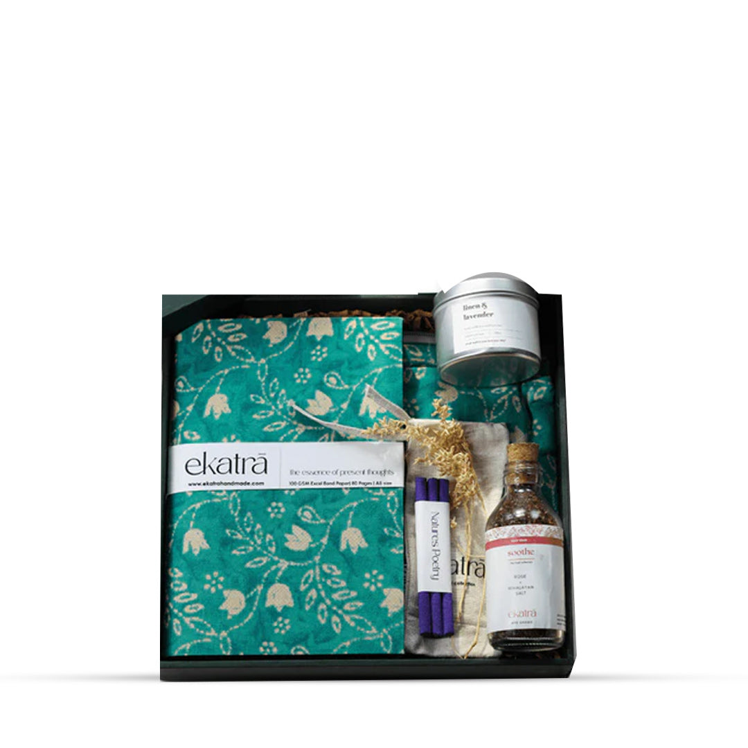 Ekatra The Ritual Collection Limited Edit-Teal Floral