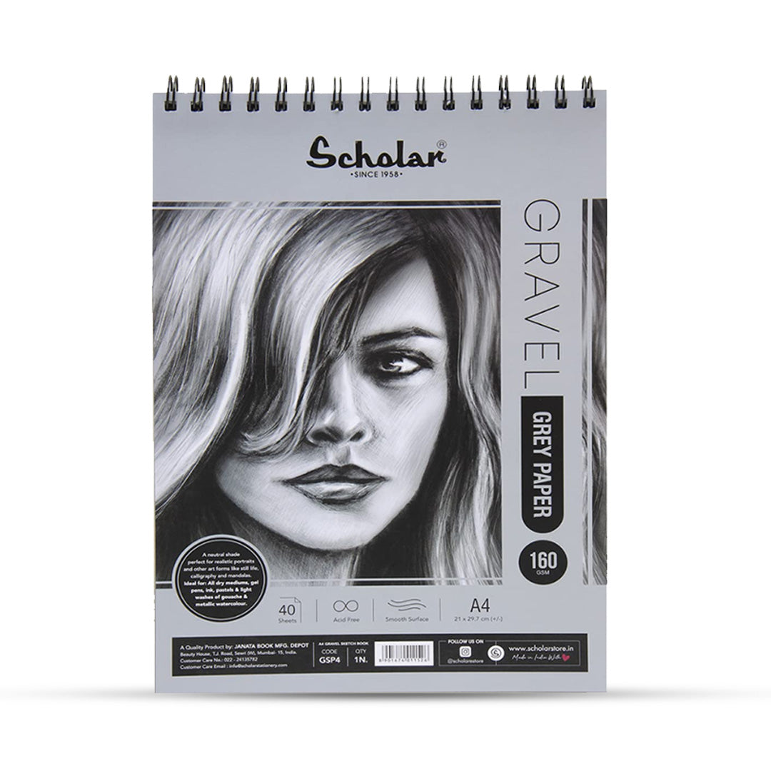 Scholar A4 Gravel Grey Paper Sketch Pad