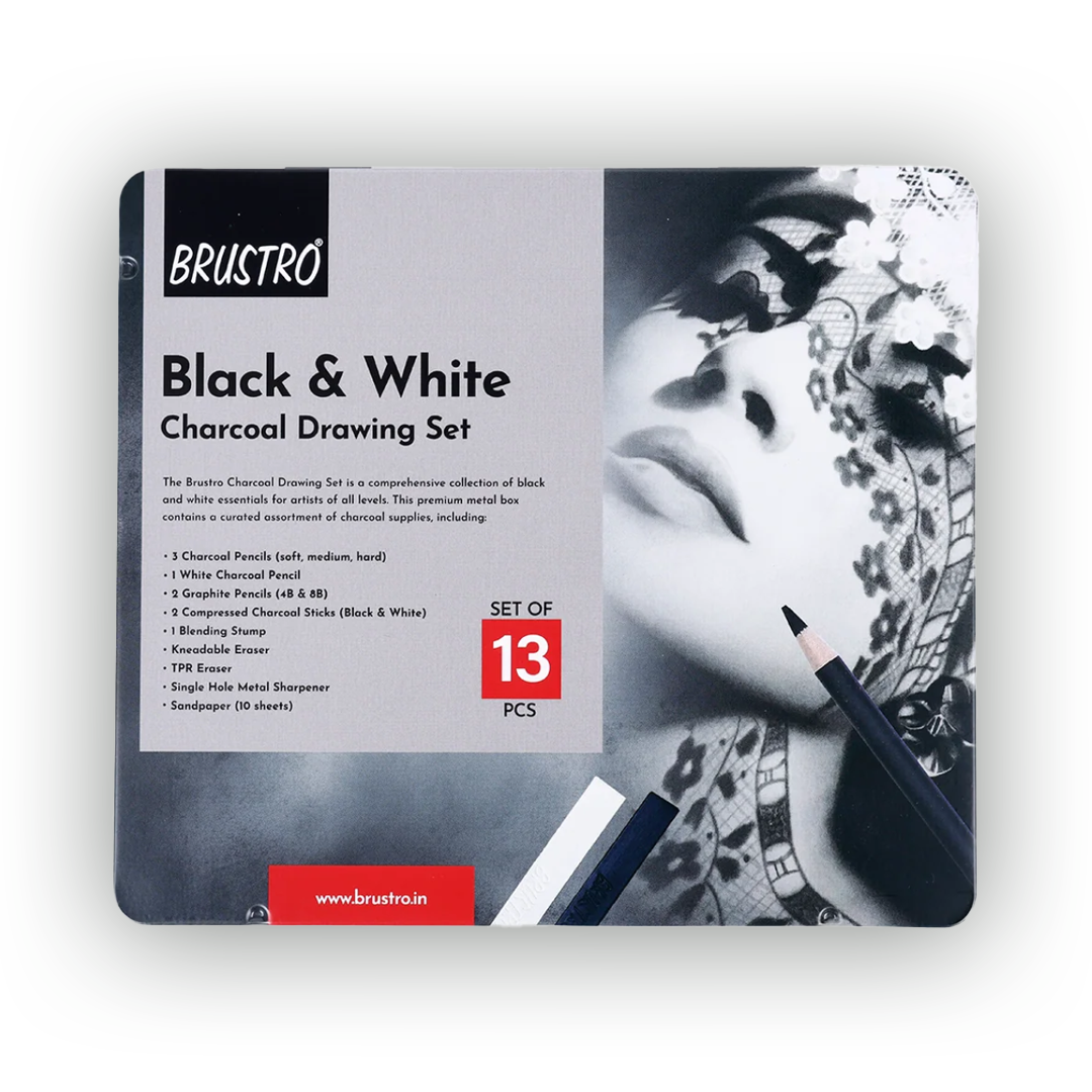 Brustro Black & White Charcoal Drawing Set