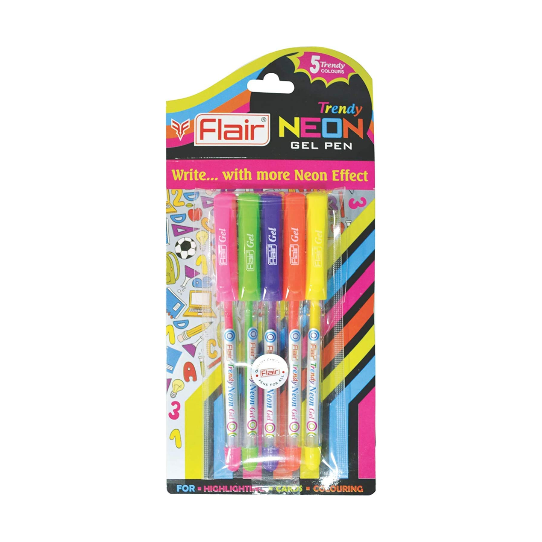 Flair Trendy Neon Gel Pen Set of 5