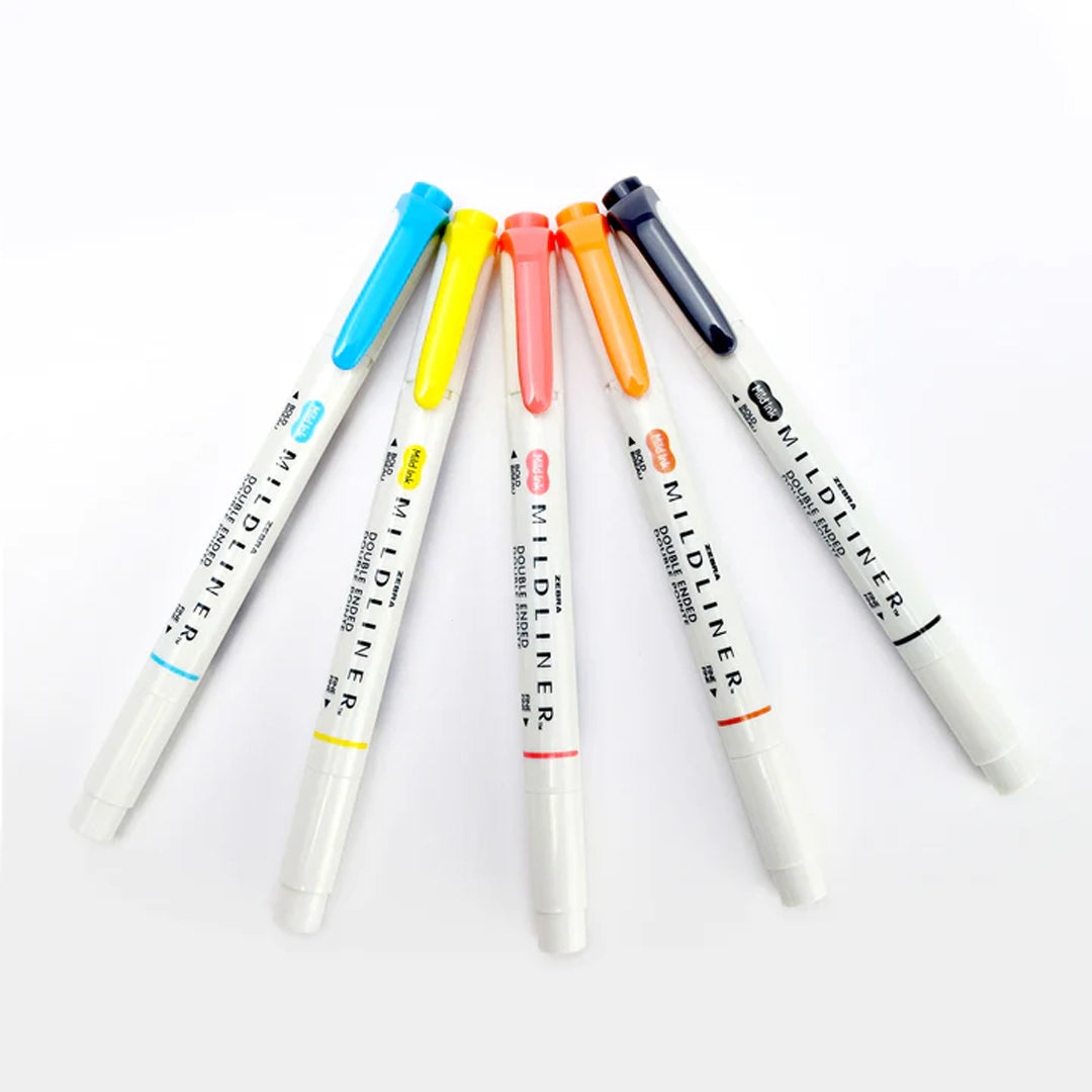 Zebra Mildliner Dual-Tip Brush Pen Set x 5
