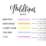 Zebra Mildliner Dual-Tip Brush Pen Set x 5