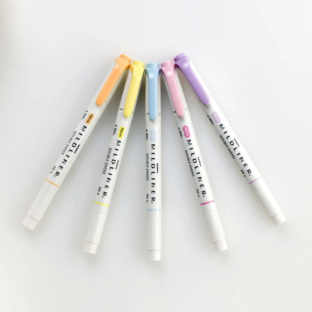 Zebra Mildliner Dual-Tip Brush Pen Set x 5