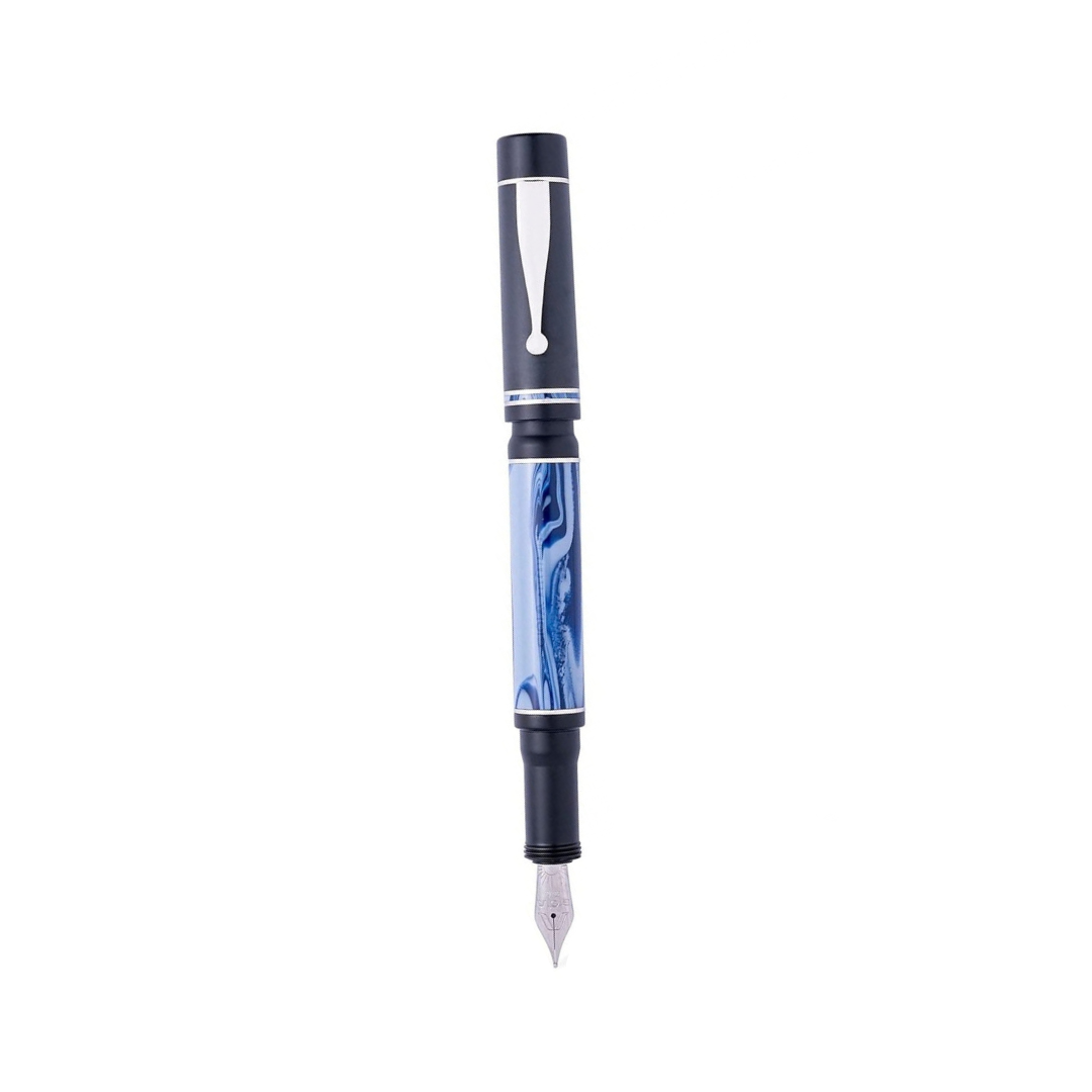 Gioia Alleria Mare Blue-Black Marbled Rhodium Fountain Pen