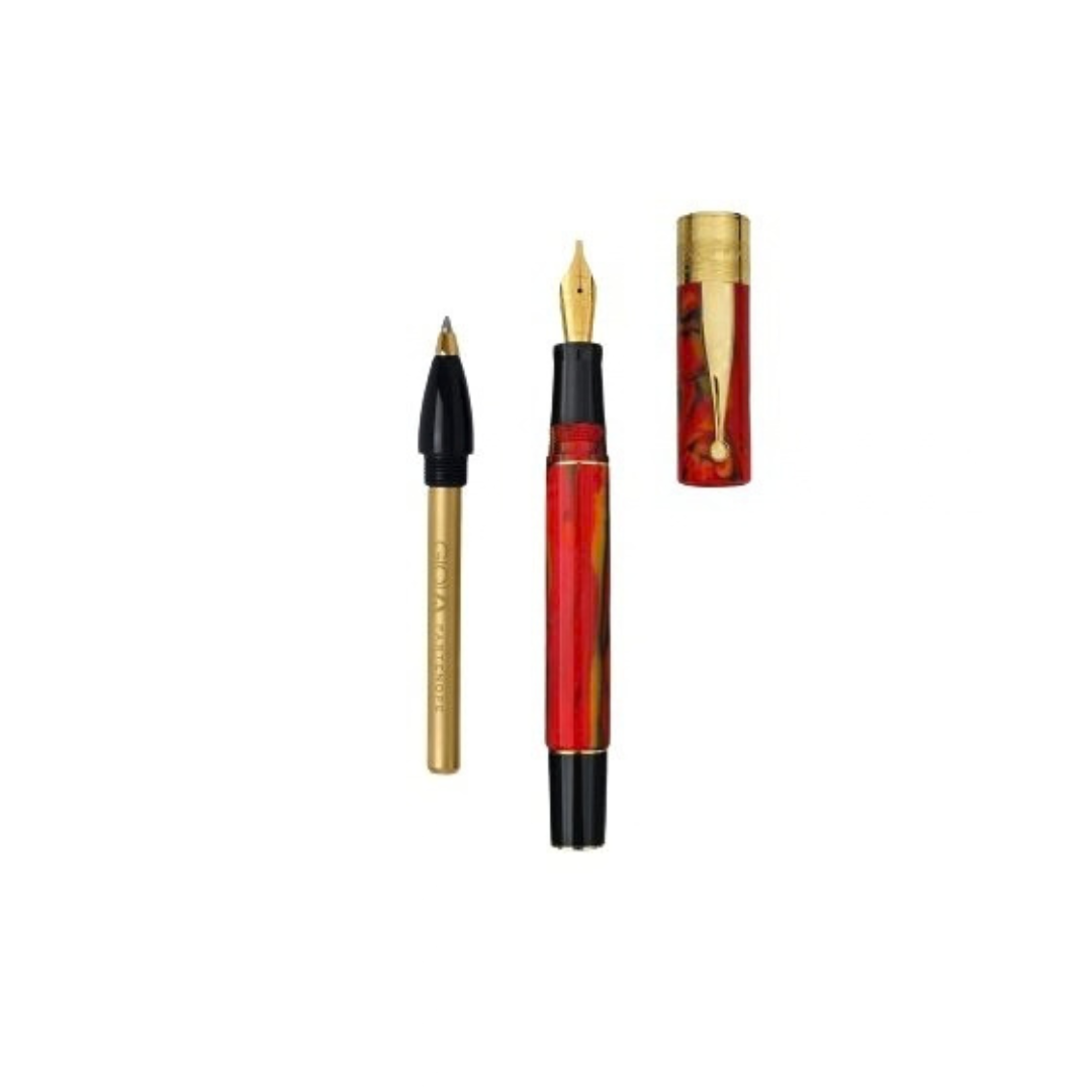 Gioia Partenope Dual pen- Fountain Pen & Rollerball Pen- Fiamma Flame GT