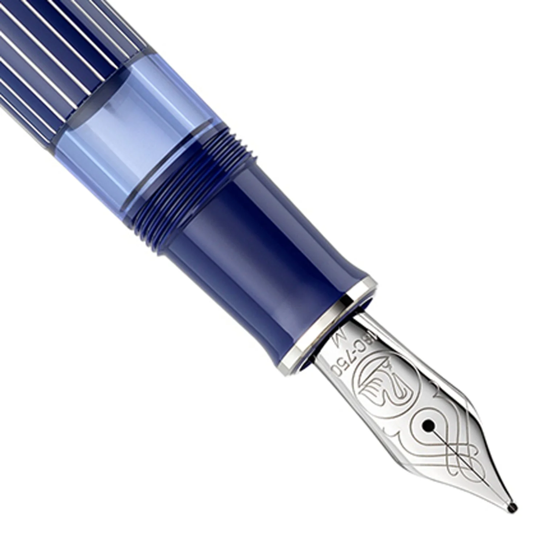 Pelikan Special Edition Souveran M815 Metal Striped Blue Fountain Pen