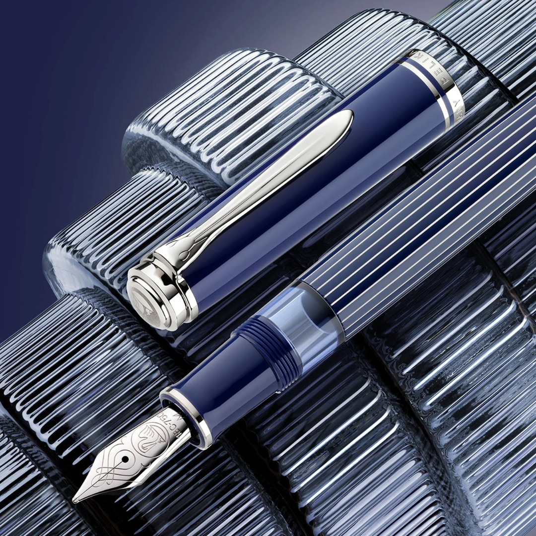 Pelikan Special Edition Souveran M815 Metal Striped Blue Fountain Pen