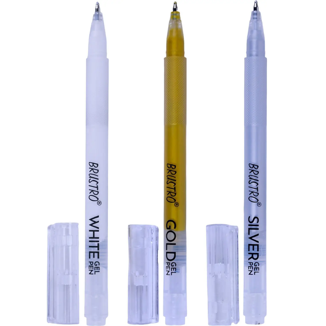 Brustro White Gold Silver Gel Pen Set