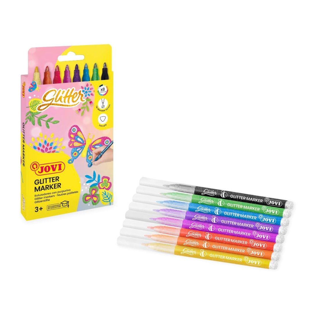 Jovi Glitter Felt-Tip Marker Pen Set