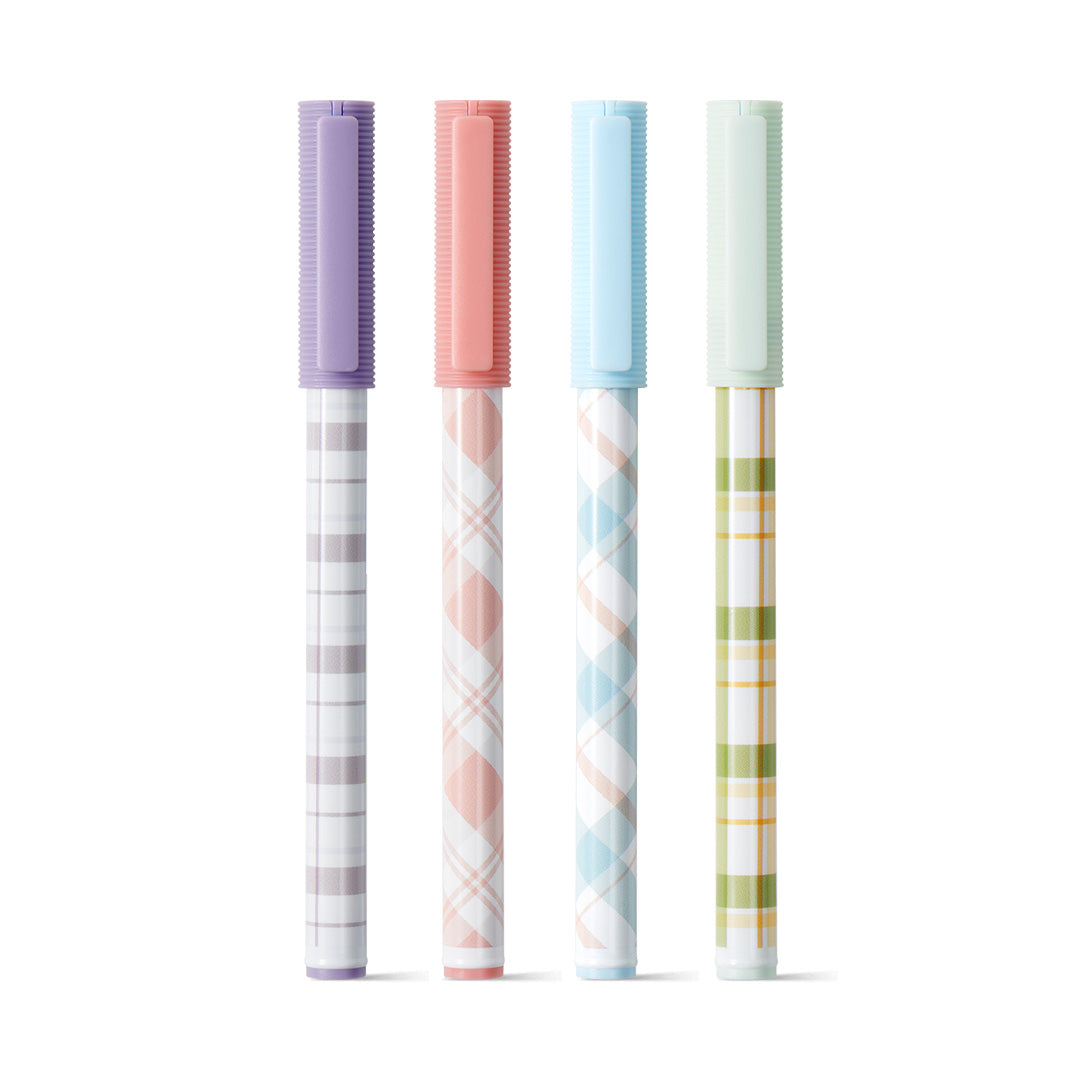 Jumbo Plaid Gel Ink Pen Set