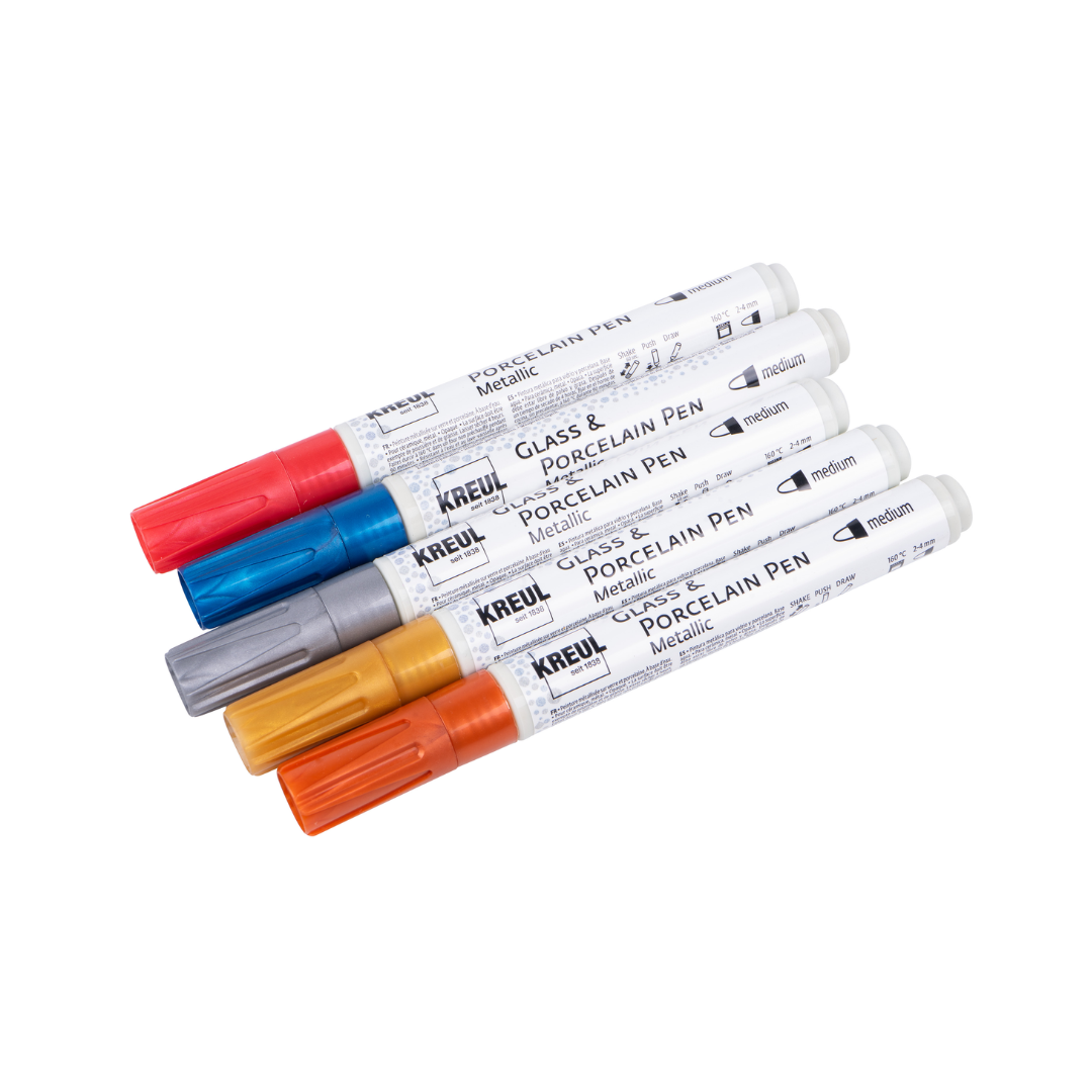 Kreul Glass & Porcelain Metallic Marker Set