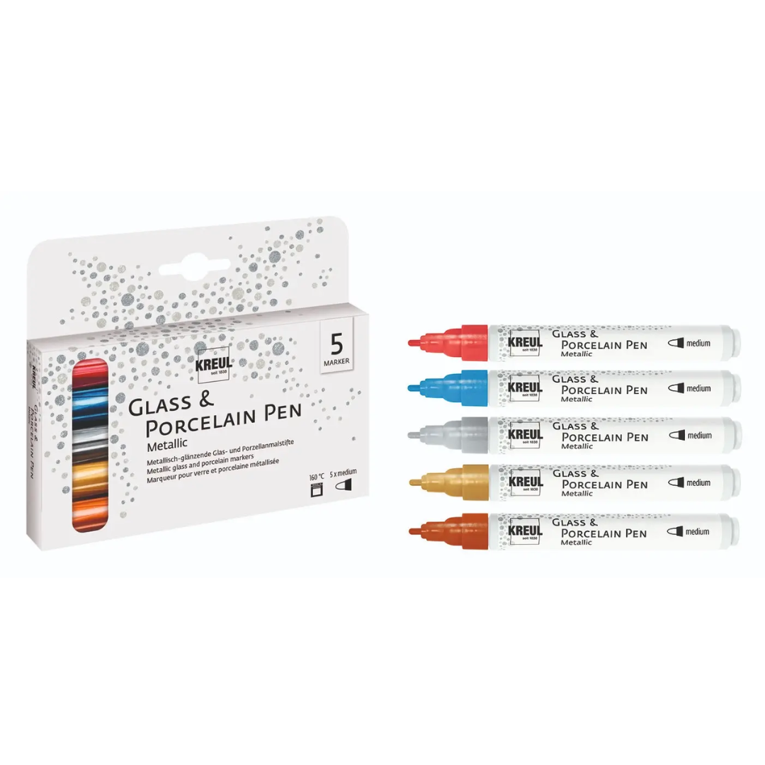 Kreul Glass & Porcelain Metallic Marker Set