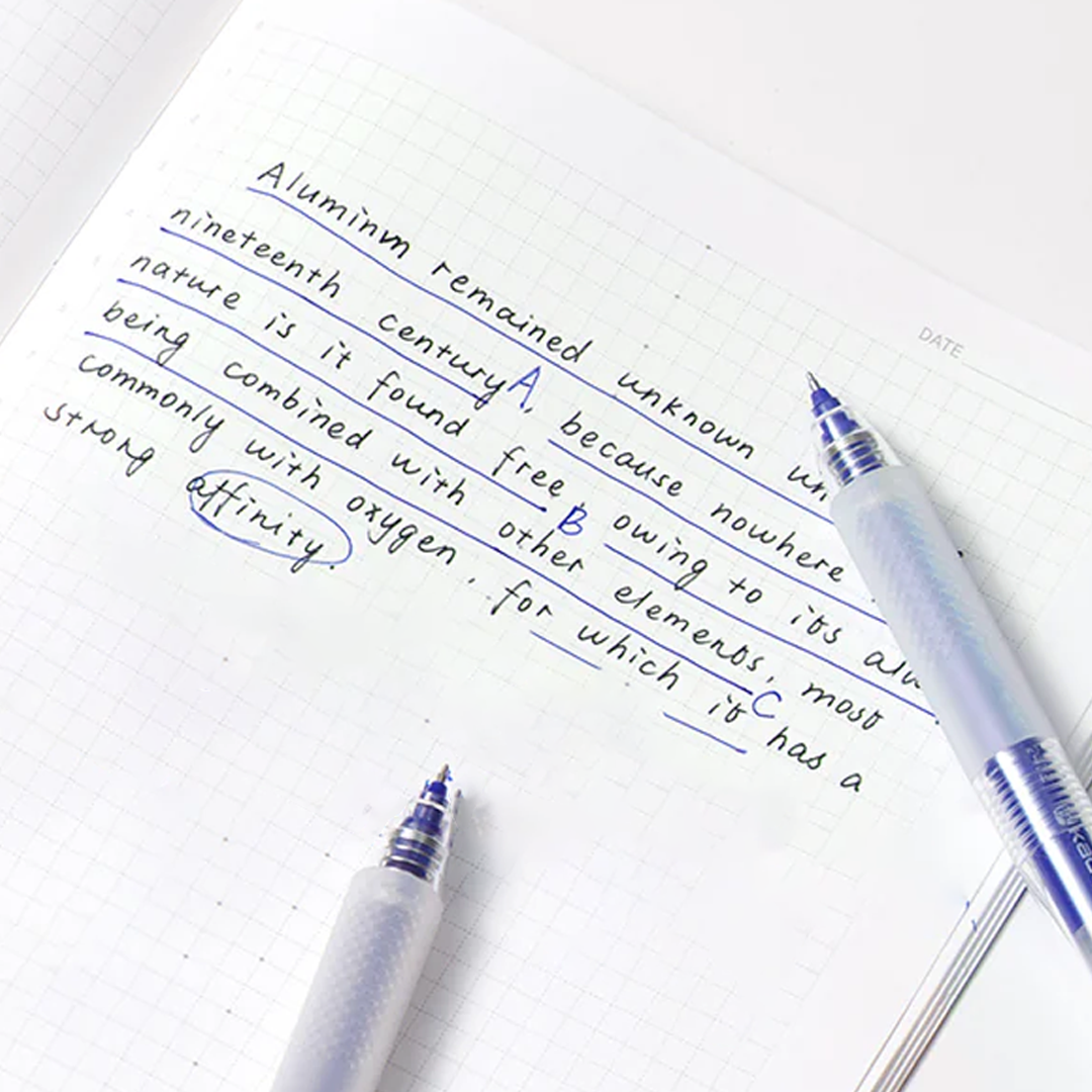 Kaco Jumbo Push Blue Ink Gel Pen- Pack of 5