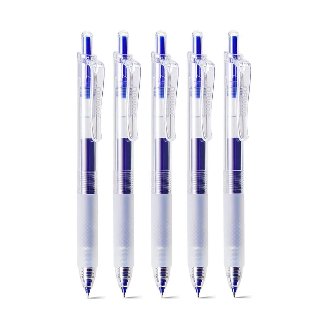 Kaco Jumbo Push Blue Ink Gel Pen- Pack of 5