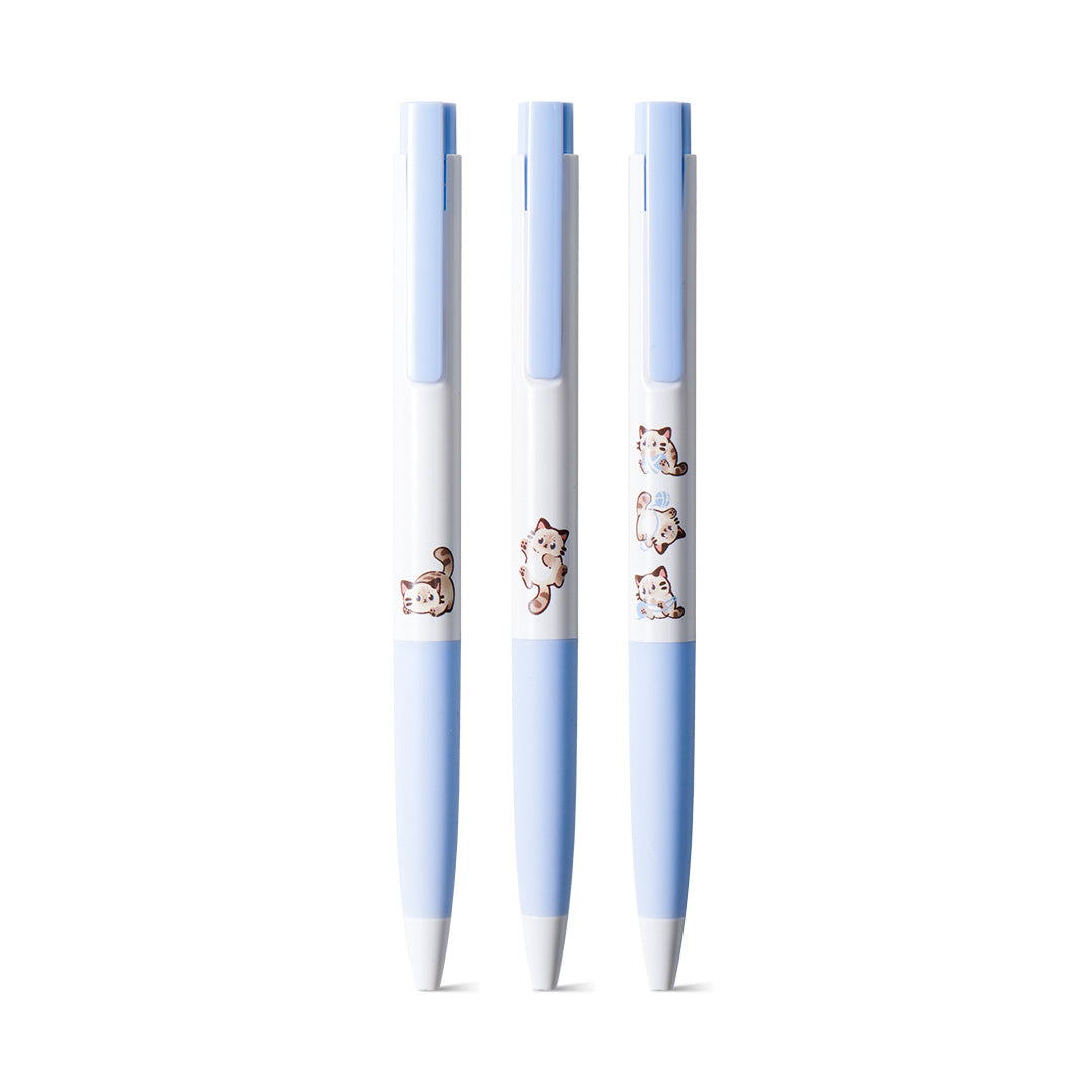 Kaco K7 Cat Black Ink 0.5mm Gel Pen- Pack of 3