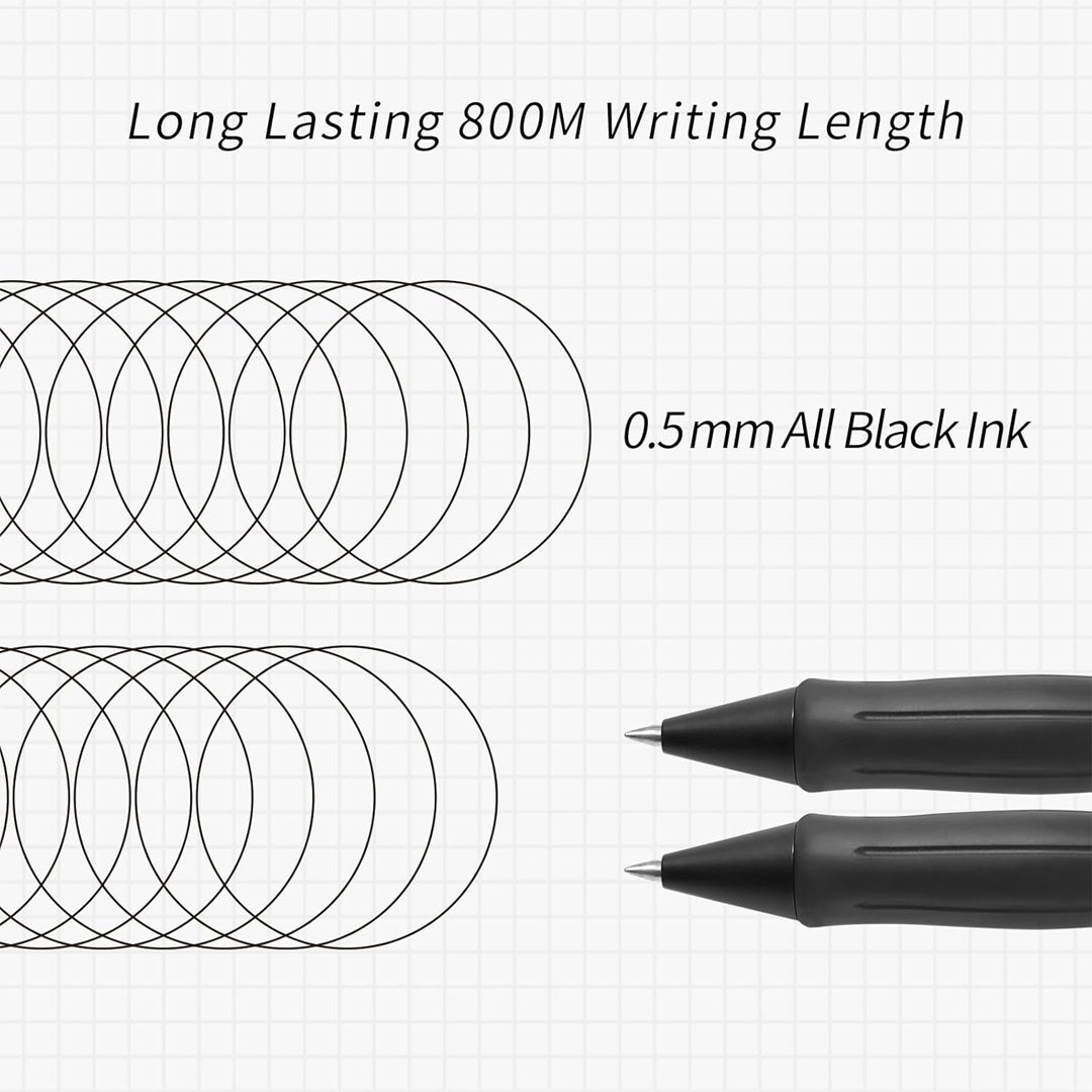 Kaco Keybo Black Gel Ink Pen- 5pcs