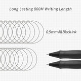 Kaco Keybo Black Gel Ink Pen- 5pcs