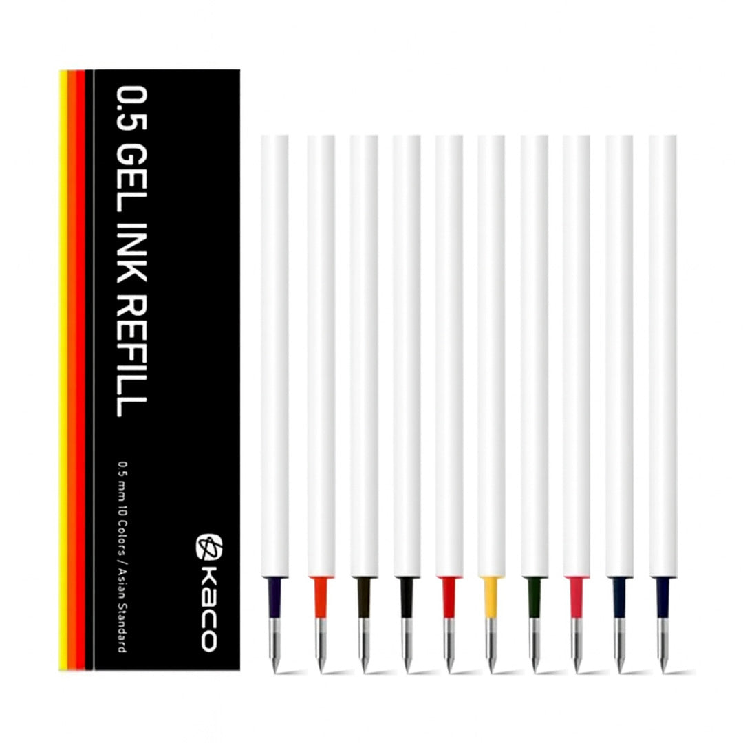 Kaco 0.5mm Bullet Tip Gel Pen Refill Set