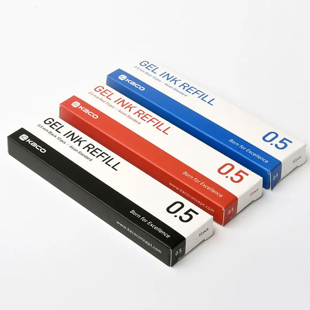 Kaco 0.5mm Bullet Tip Gel Pen Refill Set