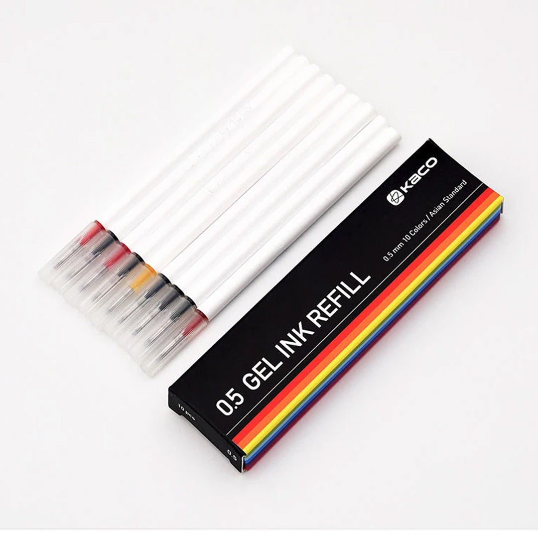 Kaco 0.5mm Bullet Tip Gel Pen Refill Set