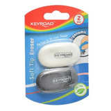 Keyroad Soft Tip Black & White Eraser-Pack of 2