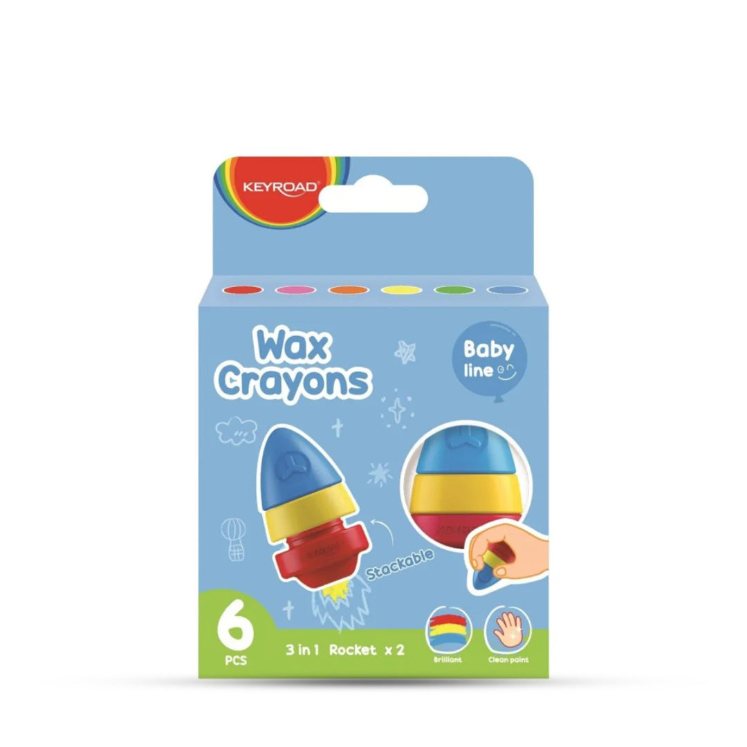 Keyroad 3IN1 Rocket Wax Crayons Set