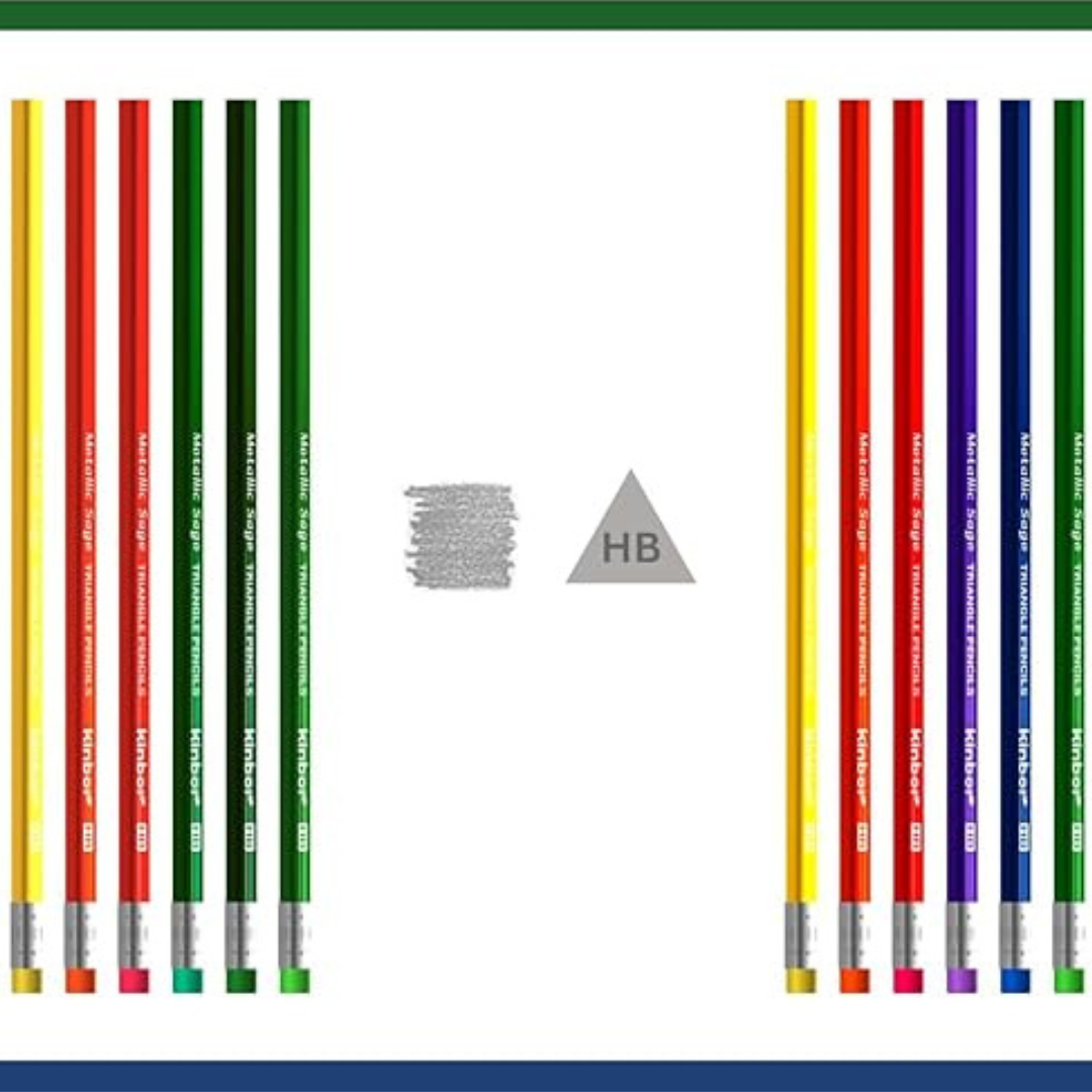 Kinbor Metallic Sage triangle Pencils  HB