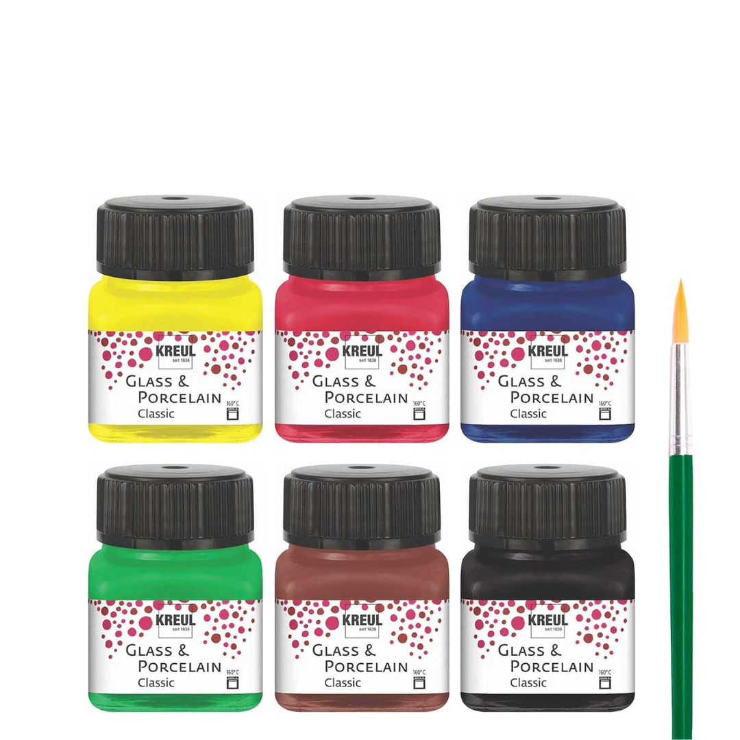 Kreul Glass & Porcelain Classic Paint Set