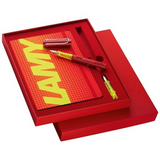 Lamy Al Star Glossy Red Fountain Pen Set with Notebook Special Edition