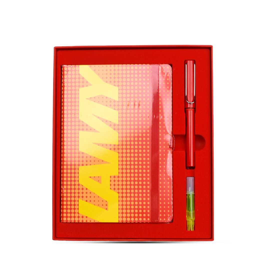Lamy AL-star Special Edition Glossy Red Fountain Pen Set with Notebook