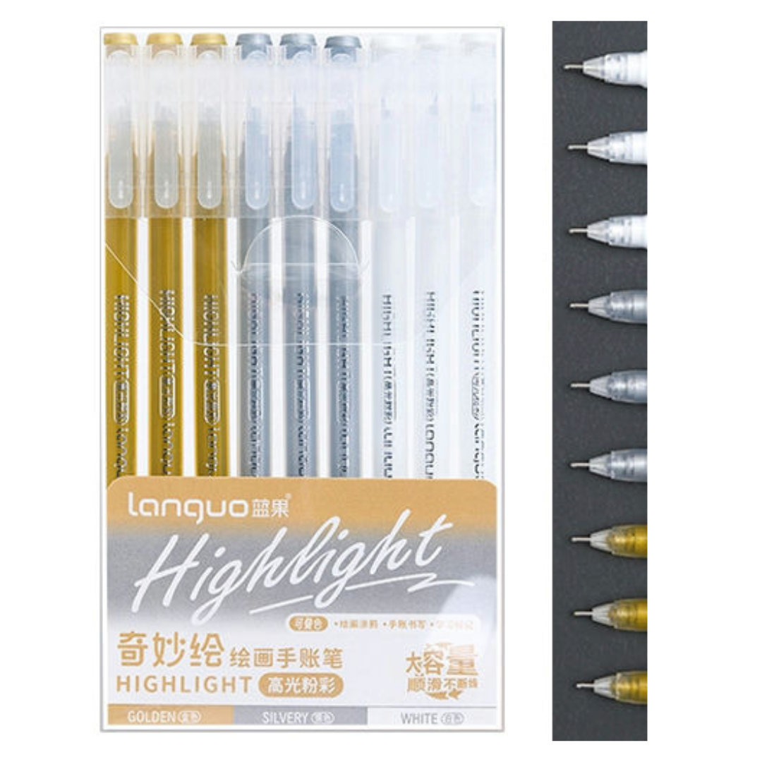 Blue Fruit Gel Pen 0.5mm Set of 9