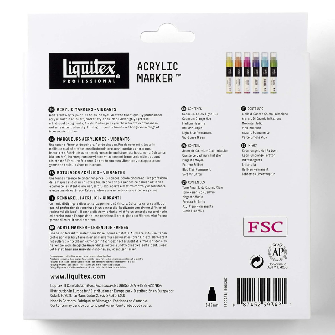 Liquitex Professional Acrylic Marker Set - Pack of 6