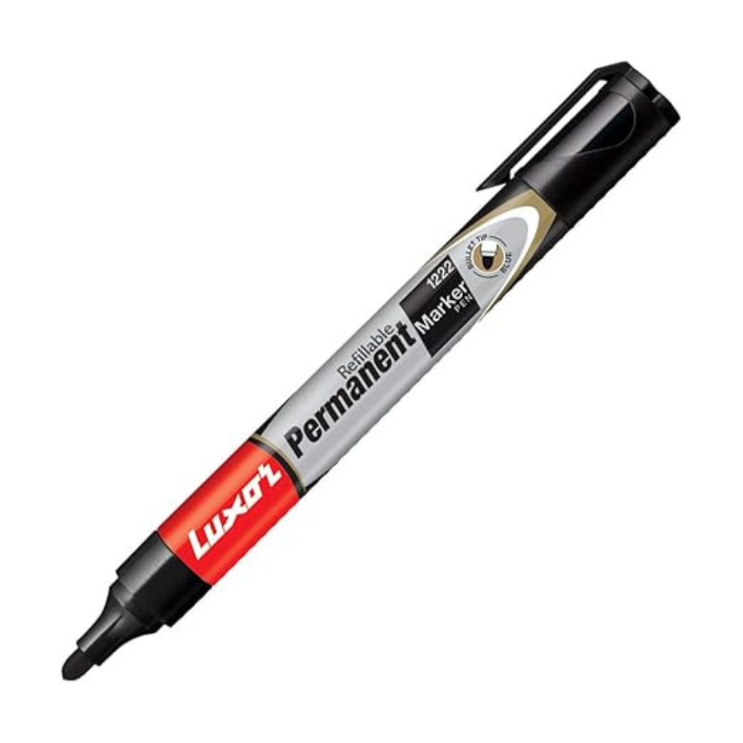 Luxor Refillable Permanent Bold Marker - Black - Box of 10-Pack of 2