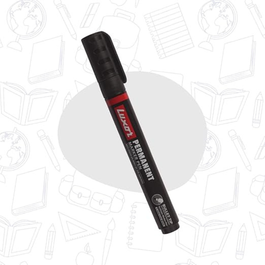 Luxor Refillable Permanent Bold Marker - Black - Box of 10-Pack of 2